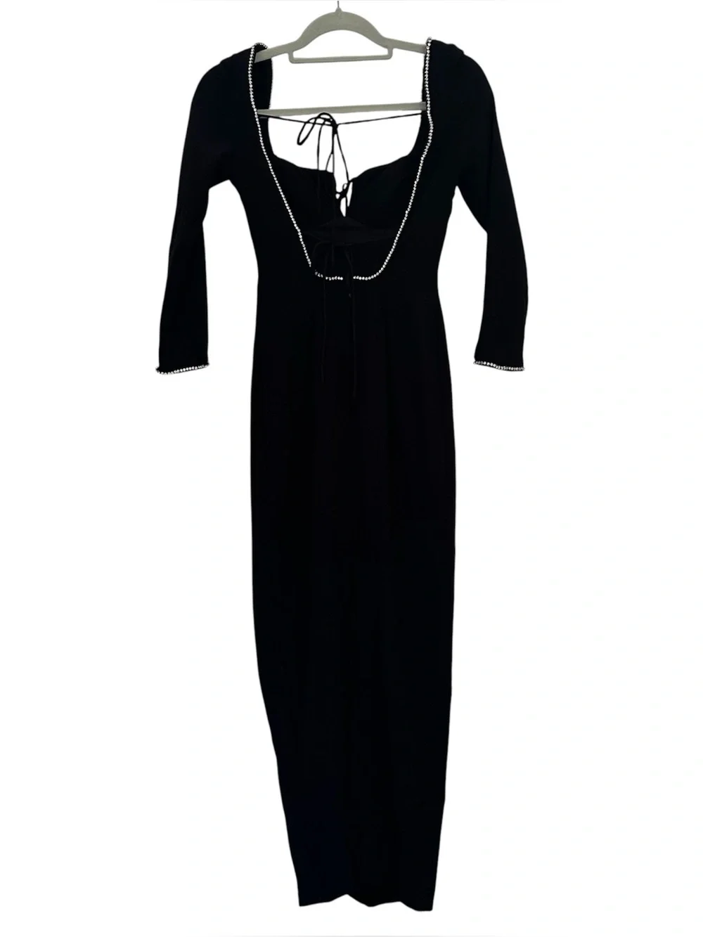 House of CB “Rosa” Dress  Black Crystal Embellished Maxi